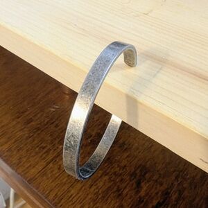 Source Unknown Textured Silver Men's Bracelet